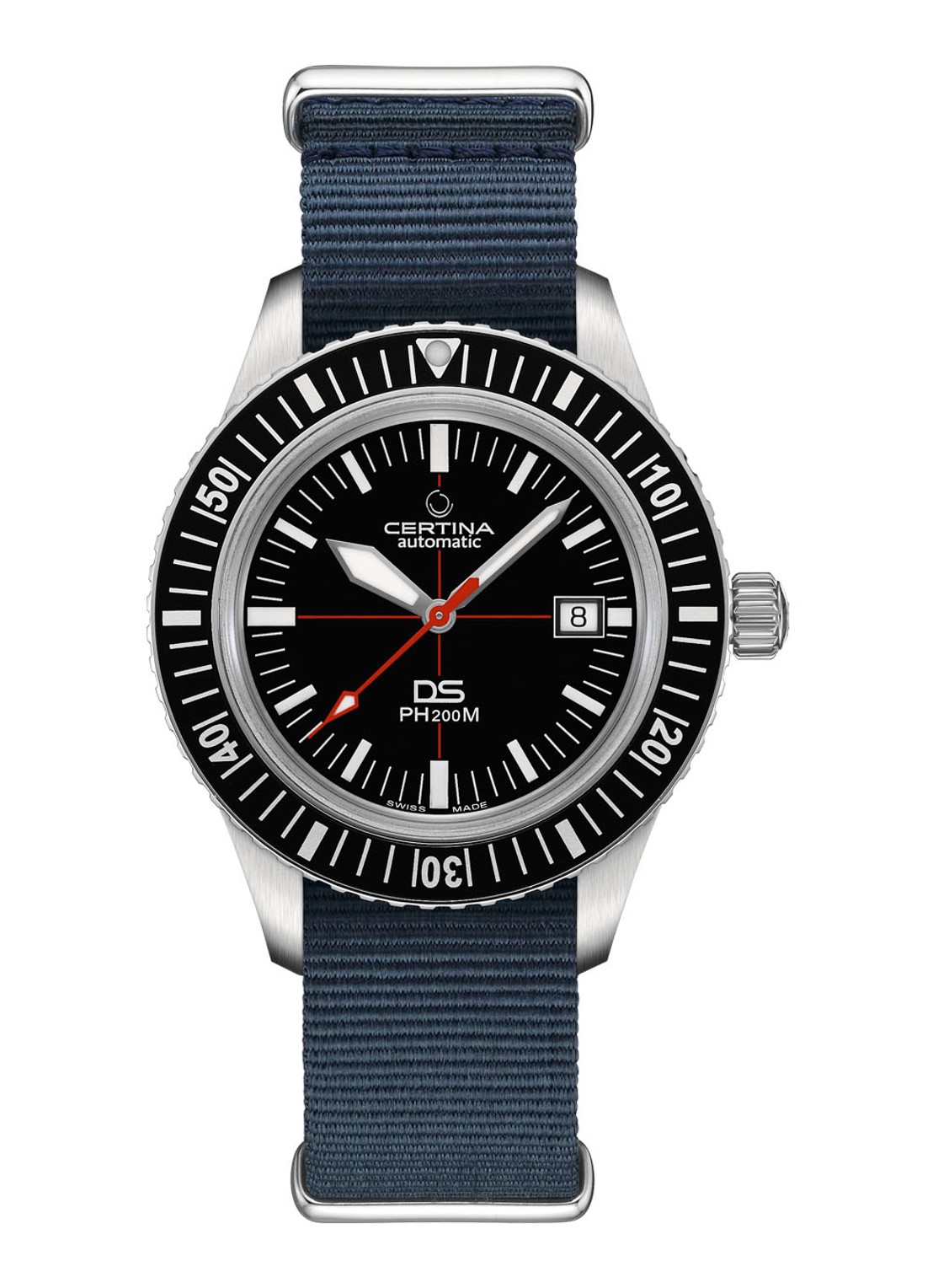 Certina DS PH200M Horloge met extra NATO-band C0364071105000 - detail zilver