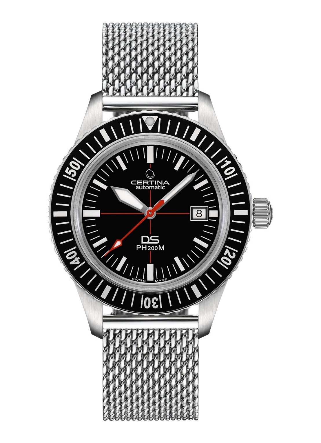 Certina DS PH200M Horloge met extra NATO-band C0364071105000 - voorkant 3 zilver