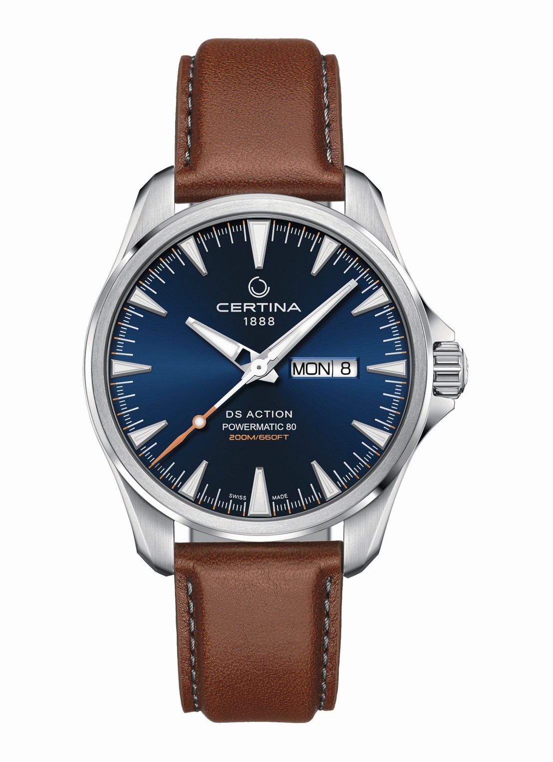 Certina Horloge DS Action Day-Date C0324301604100 - voorkant 5 bruin