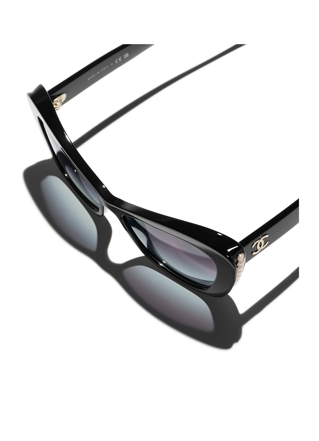 CHANEL CAT EYE ZONNEBRIL - detail 4 zwart