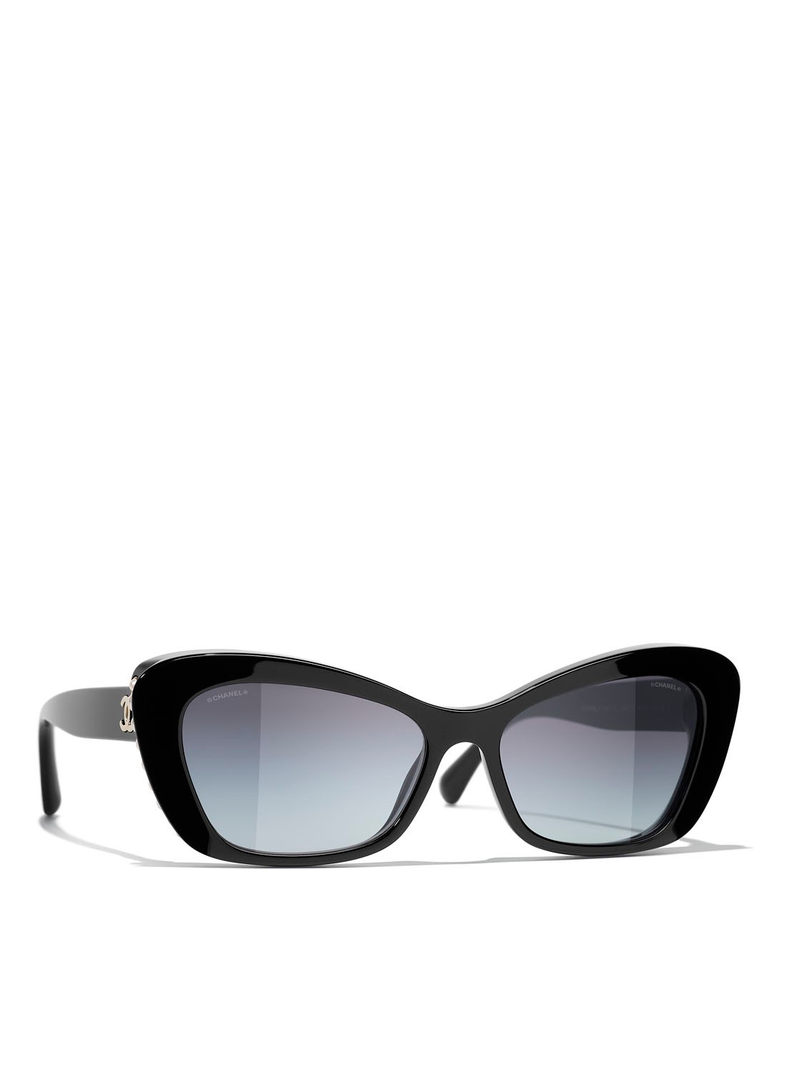 CHANEL CAT EYE ZONNEBRIL - voorkant zwart