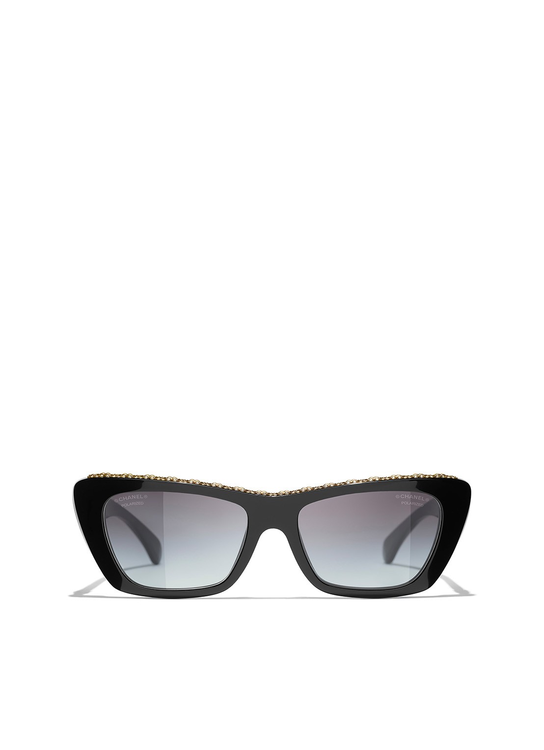 CHANEL CAT EYE ZONNEBRIL - detail 2 zwart