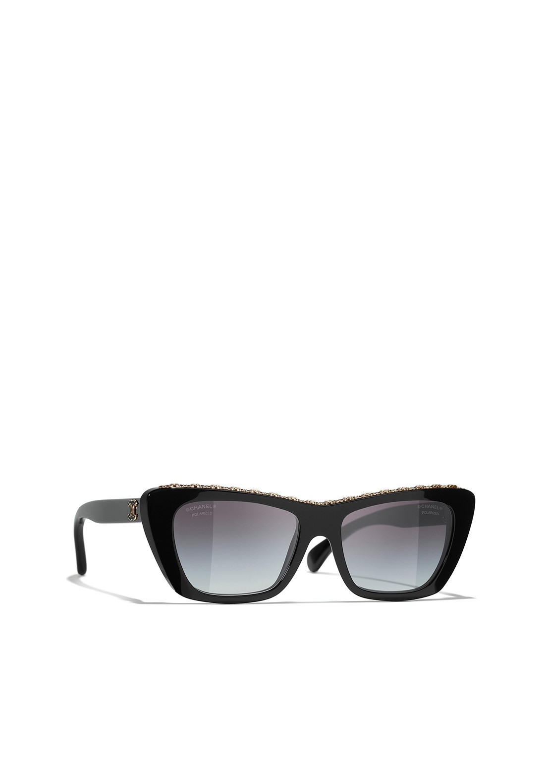 CHANEL CAT EYE ZONNEBRIL - voorkant zwart