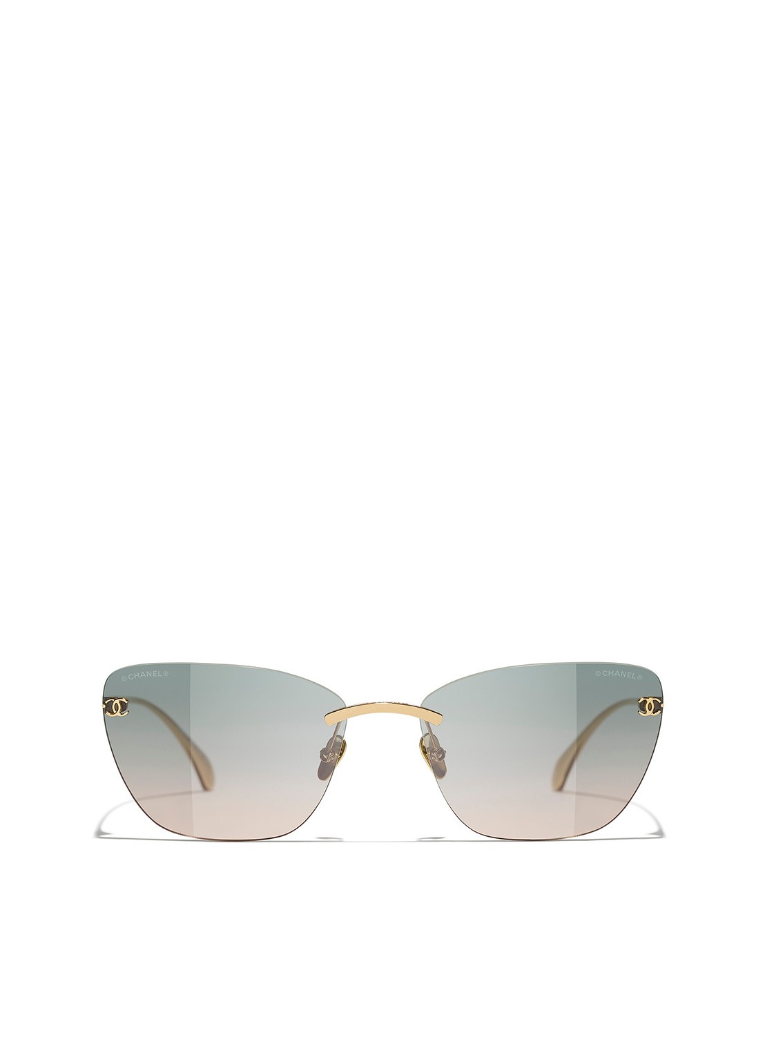 CHANEL CAT EYE ZONNEBRIL - detail 2 goud