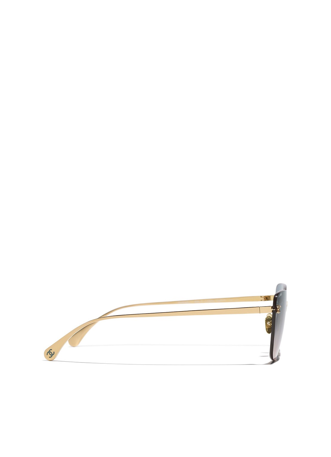 CHANEL CAT EYE ZONNEBRIL - detail 3 goud