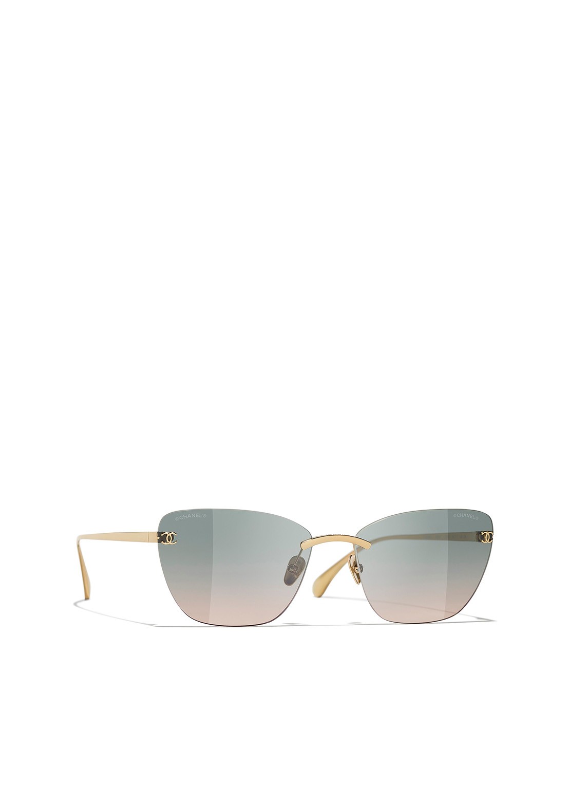 CHANEL CAT EYE ZONNEBRIL - voorkant goud