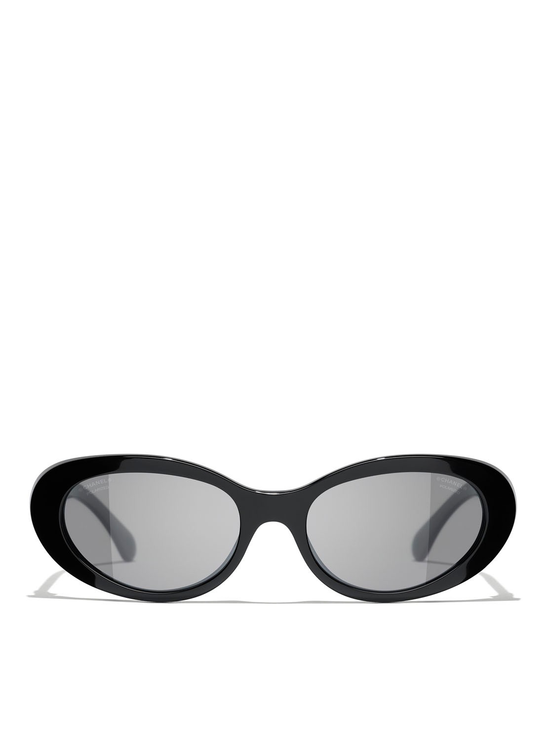CHANEL OVALE ZONNEBRIL - detail zwart