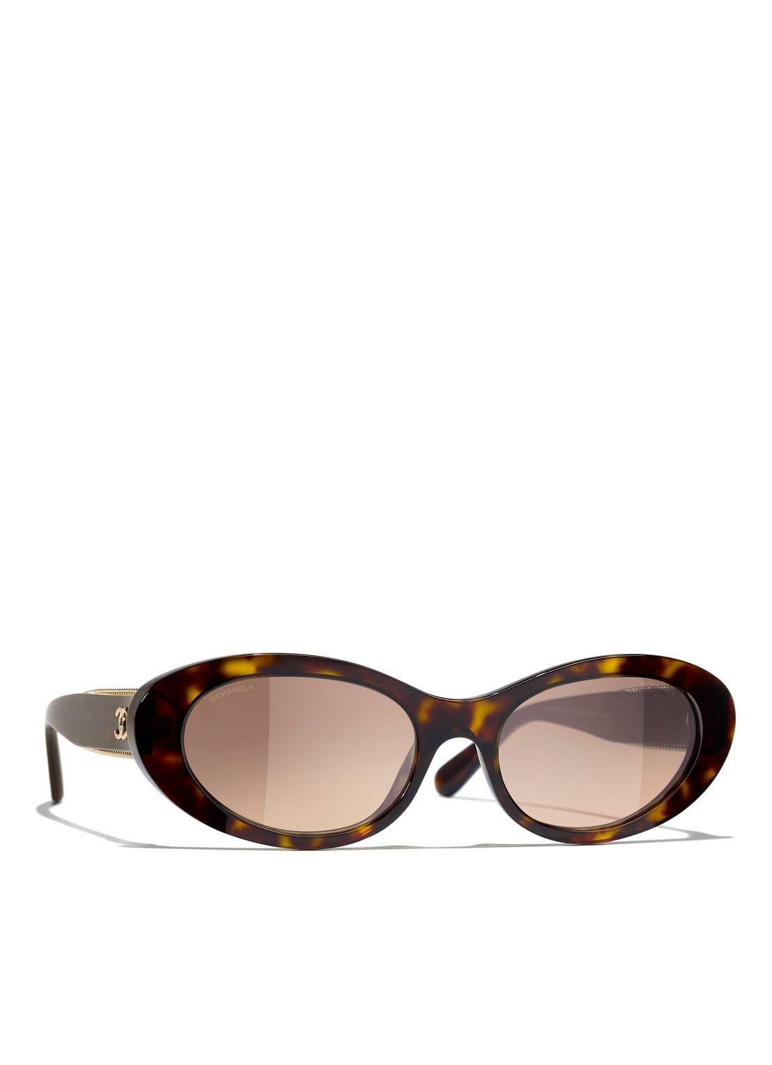 CHANEL OVALE ZONNEBRIL - voorkant bruin