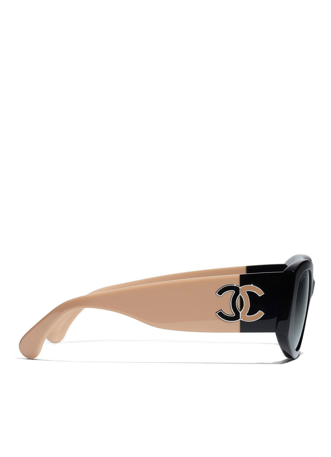 CHANEL OVALE ZONNEBRIL - detail zwart