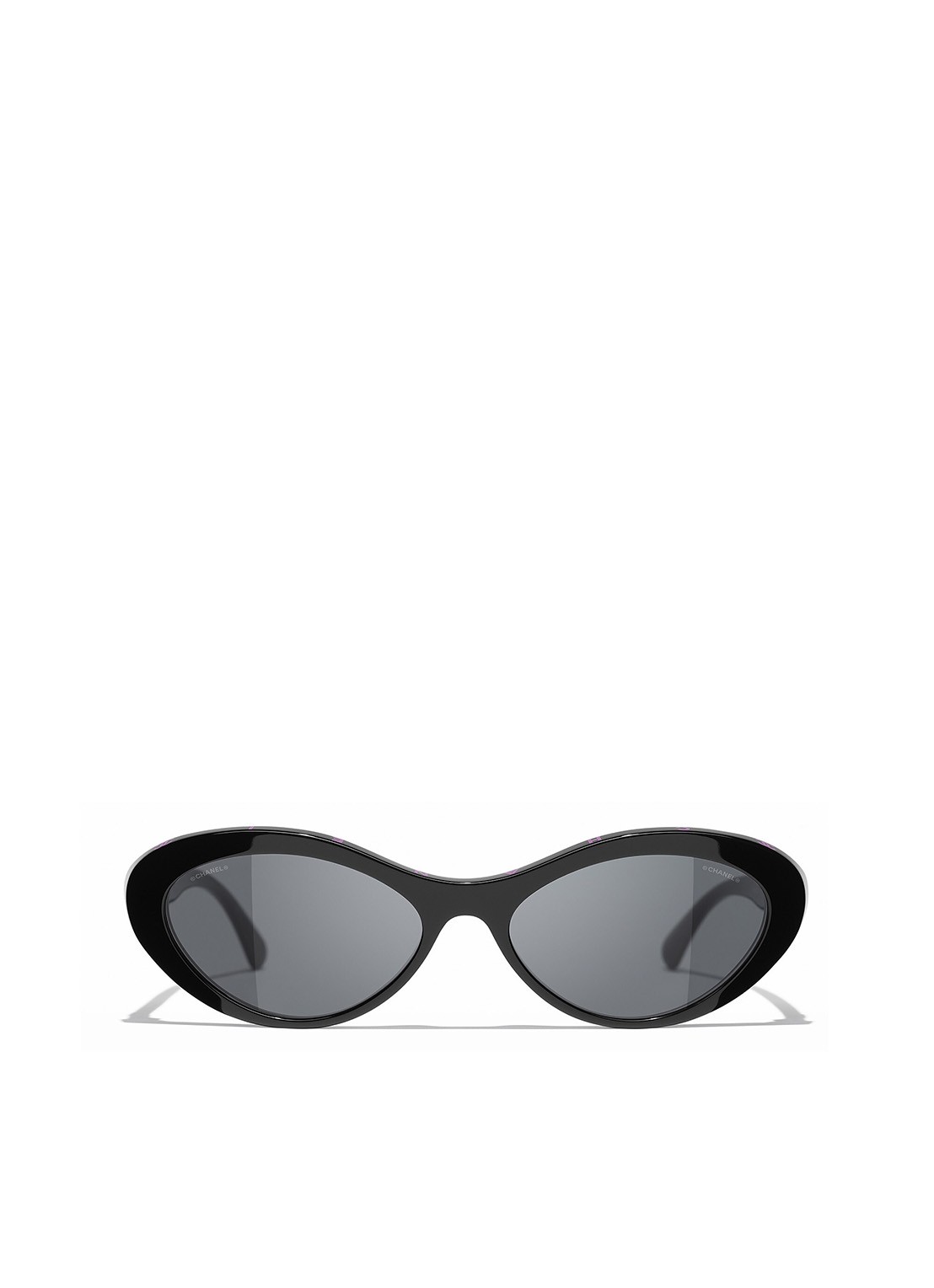 CHANEL OVALE ZONNEBRIL - detail zwart