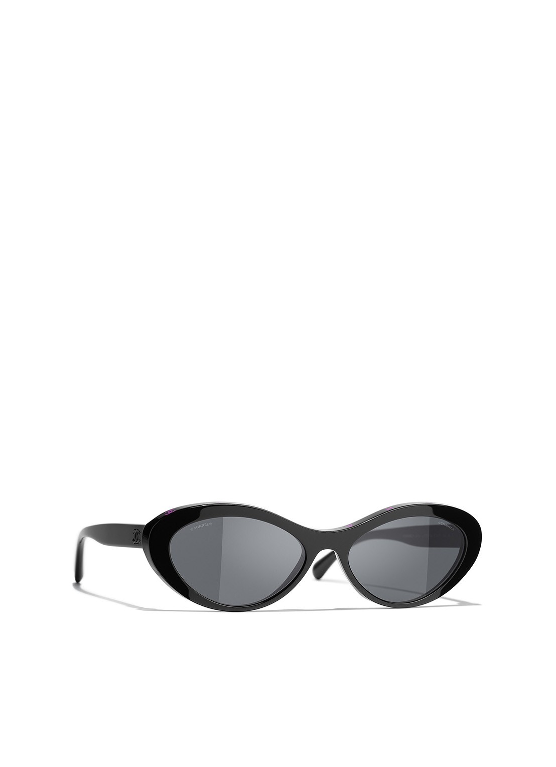 CHANEL OVALE ZONNEBRIL - voorkant 4 zwart