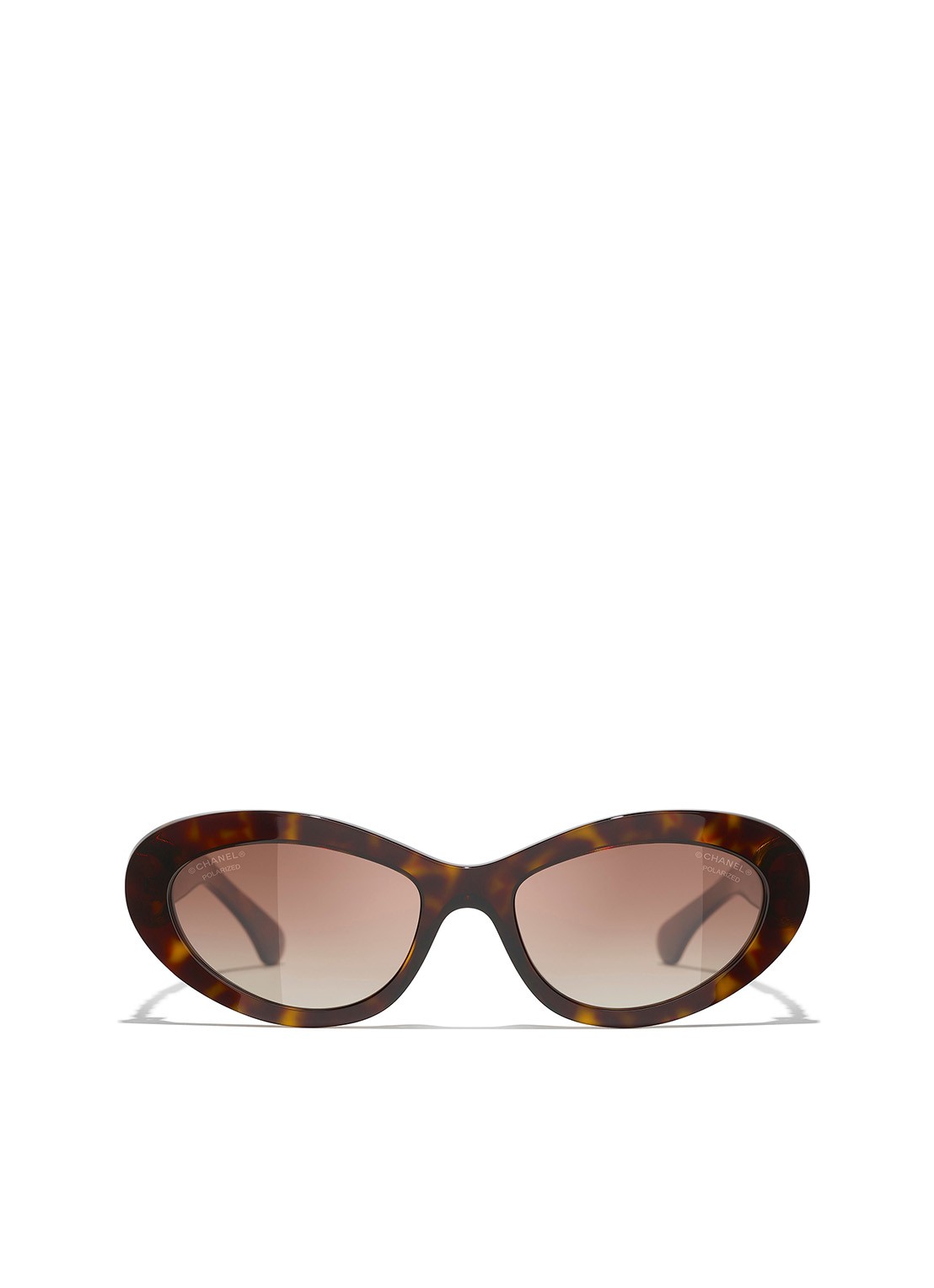 CHANEL OVALE ZONNEBRIL - detail bruin