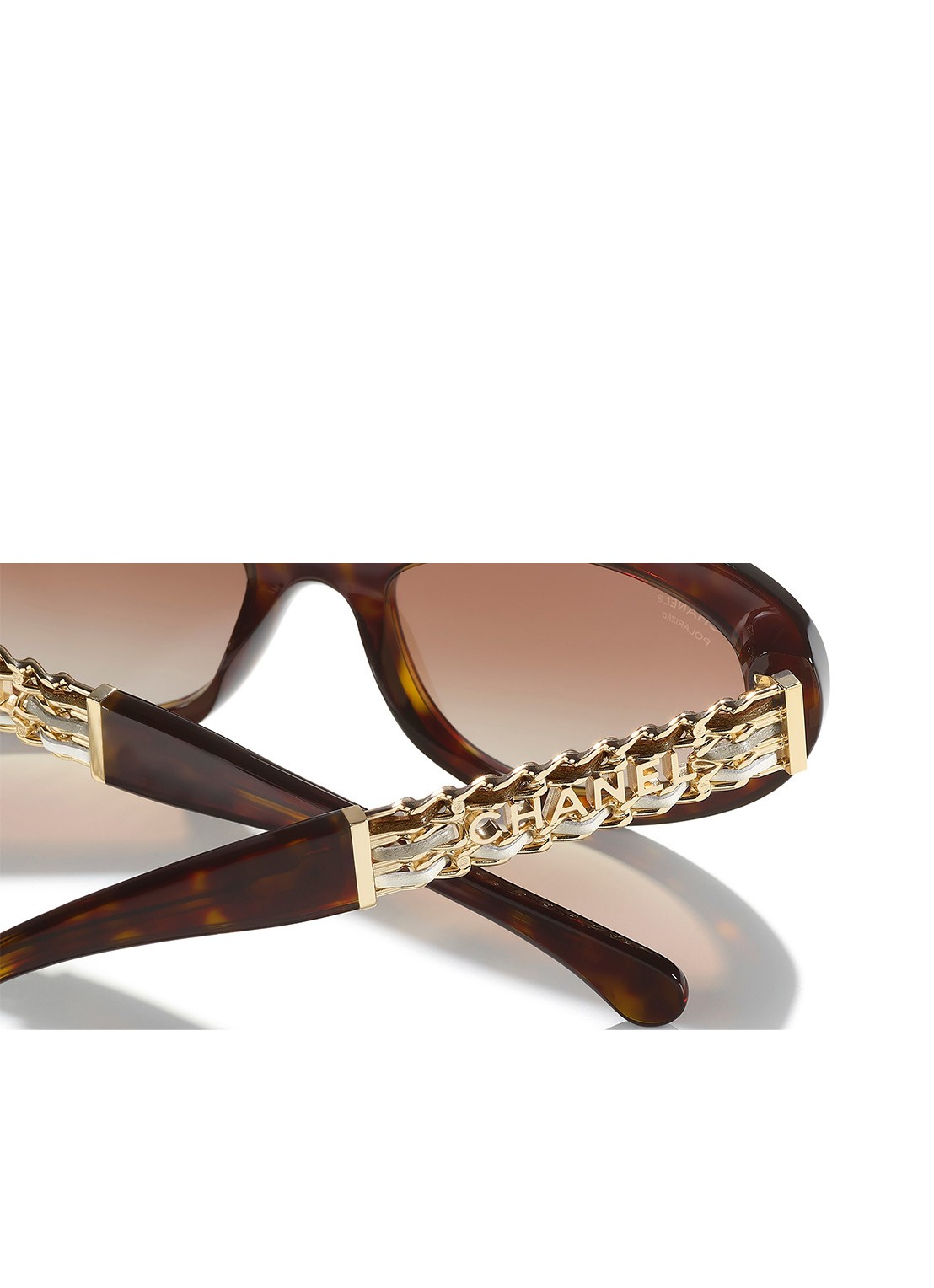 CHANEL OVALE ZONNEBRIL - detail 3 bruin