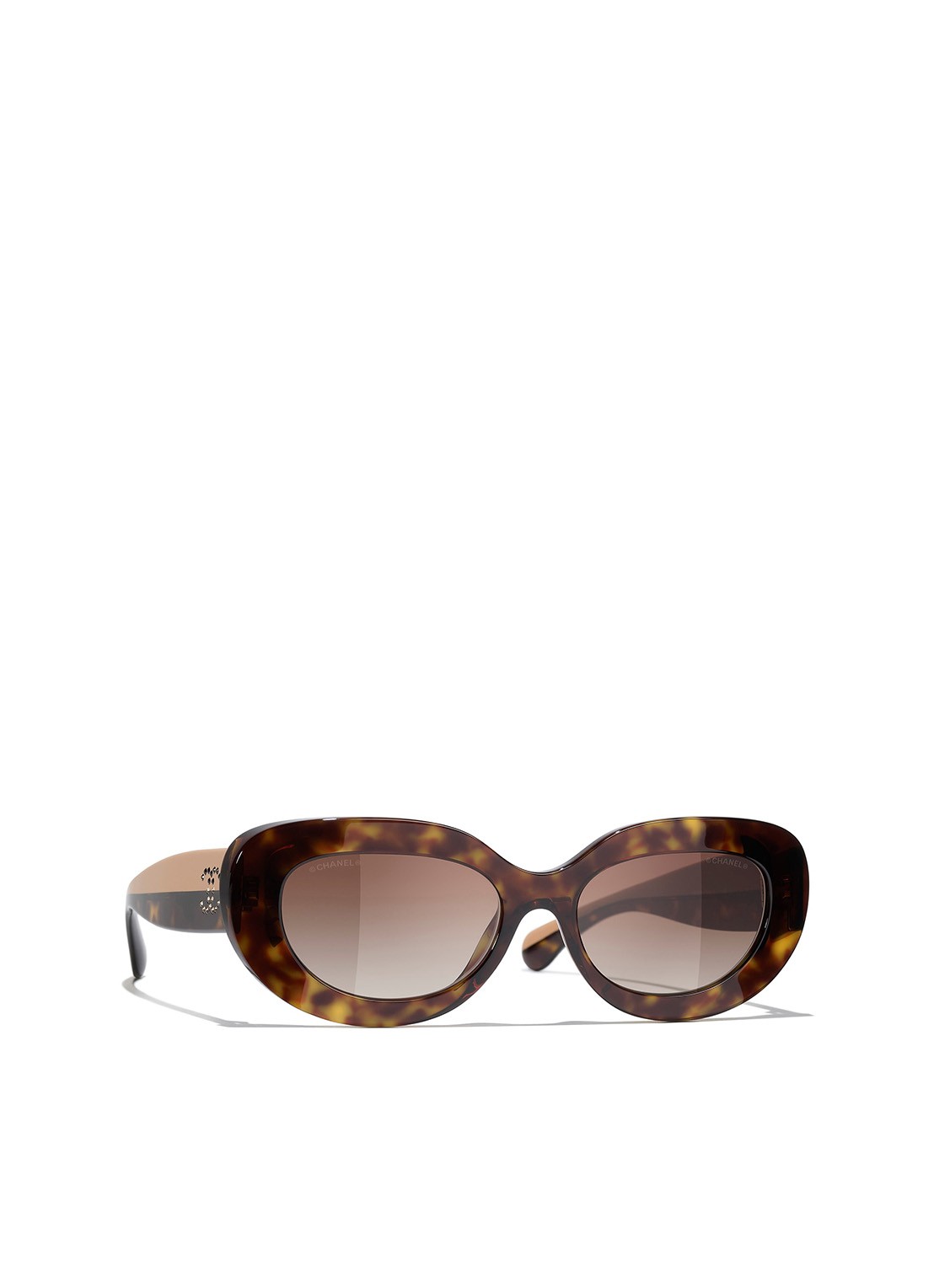 CHANEL OVALE ZONNEBRIL - voorkant 4 bruin