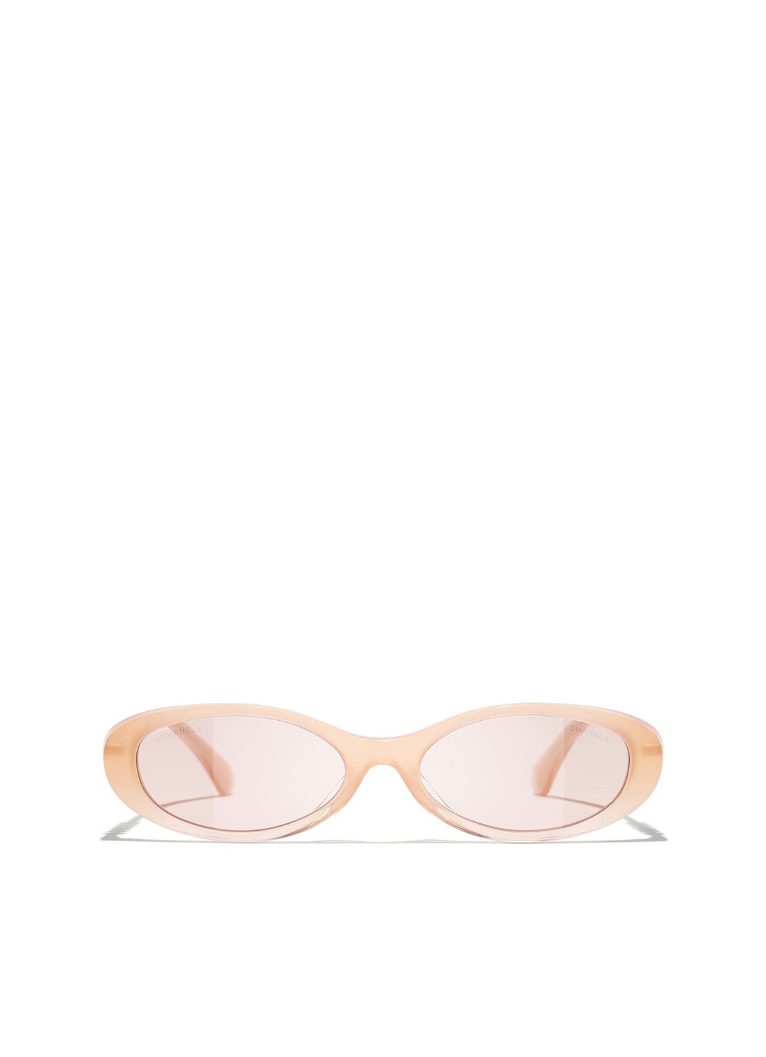 CHANEL OVALE ZONNEBRIL - detail oranje