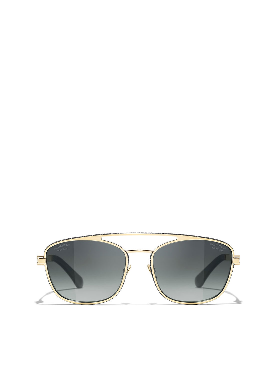 CHANEL PILOTEN ZONNEBRIL - detail goud