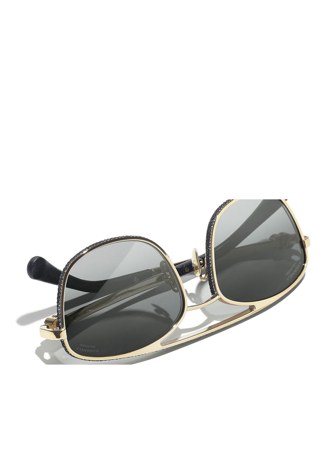 CHANEL PILOTEN ZONNEBRIL - detail 3 goud