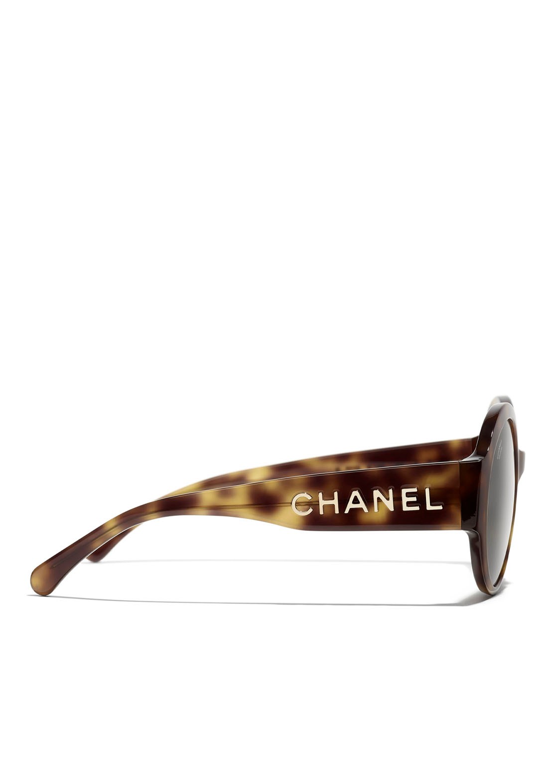CHANEL RONDE ZONNEBRIL - detail 2 donkerbruin
