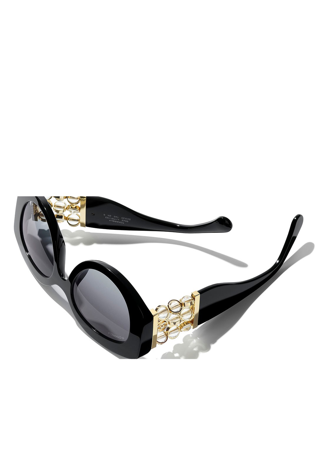 CHANEL RONDE ZONNEBRIL - detail 3 zwart