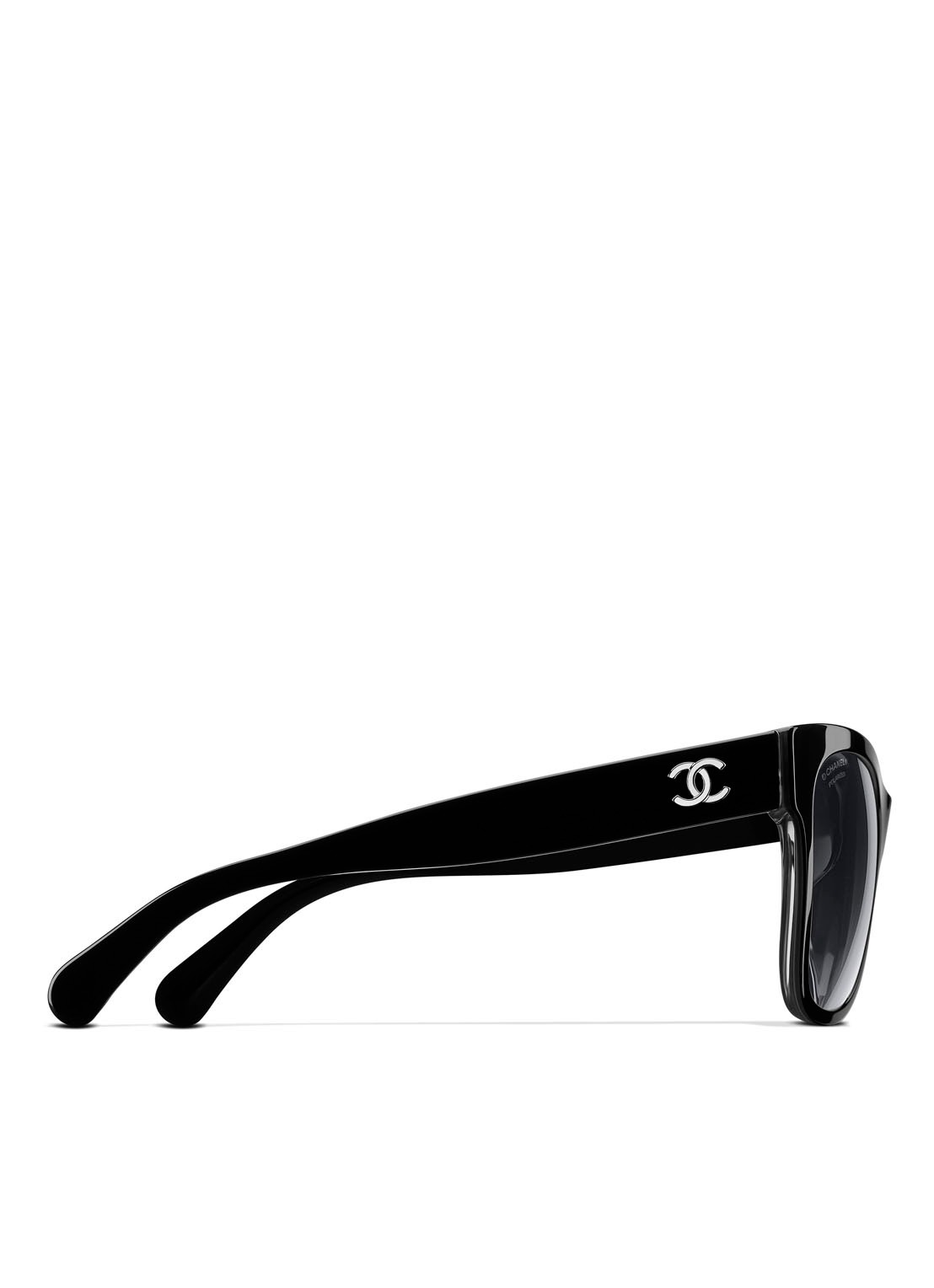 CHANEL VIERKANTE ZONNEBRIL - detail 2 zwart