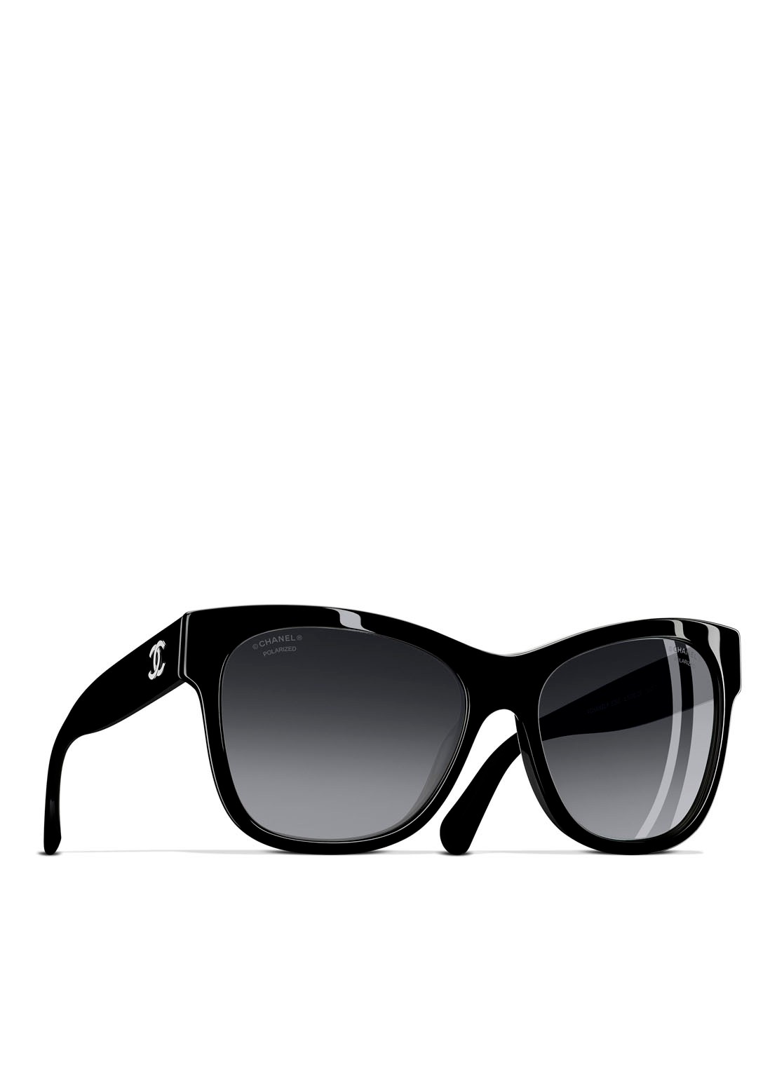 CHANEL VIERKANTE ZONNEBRIL - voorkant 6 zwart