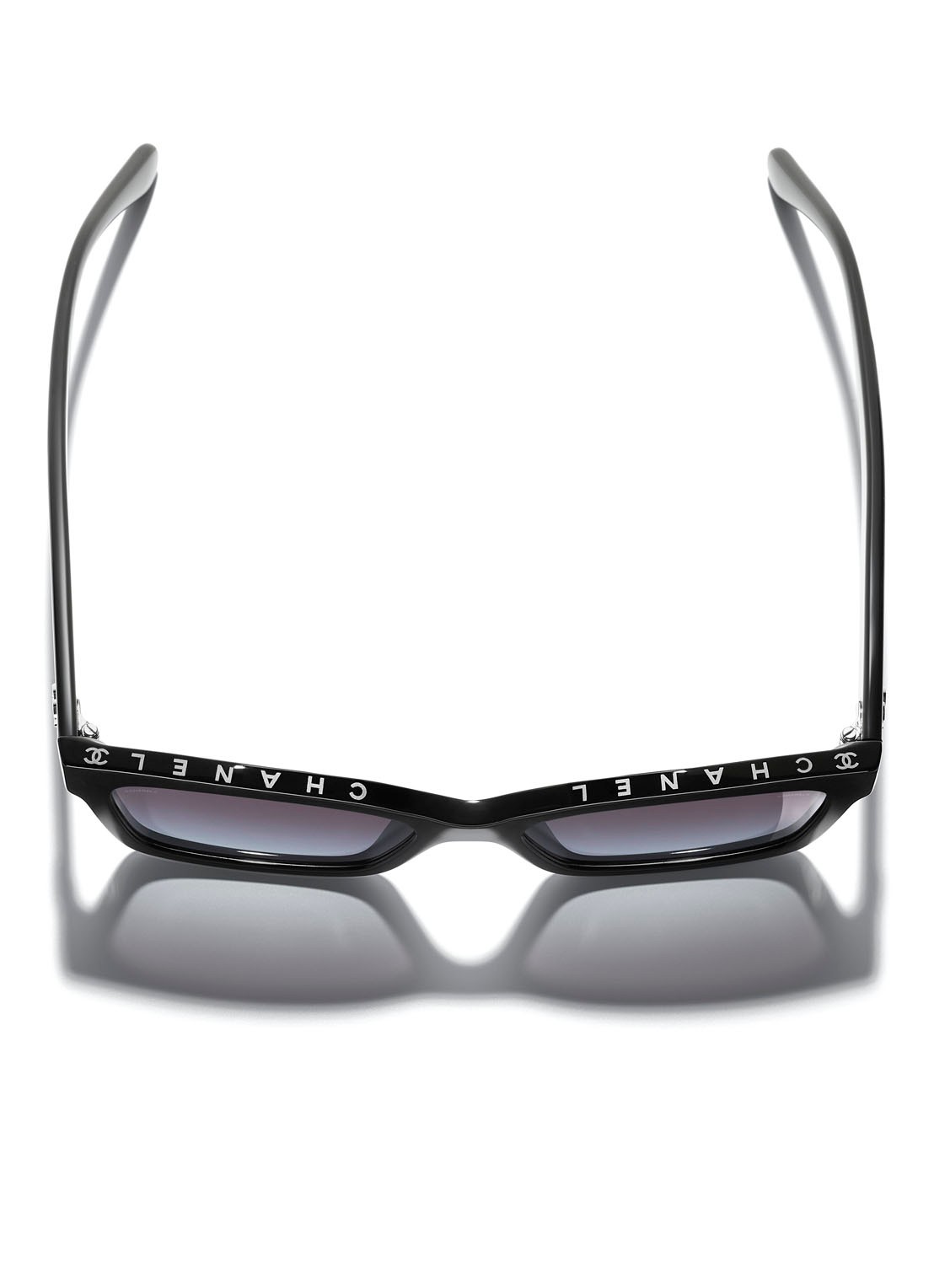 CHANEL VIERKANTE ZONNEBRIL - detail 4 zwart