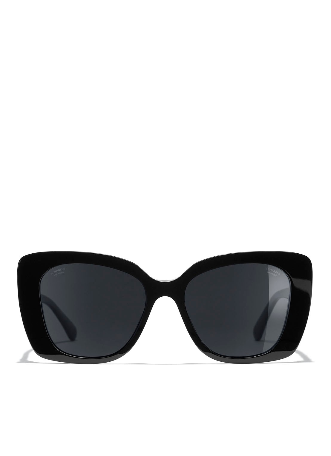 CHANEL VIERKANTE ZONNEBRIL - detail zwart