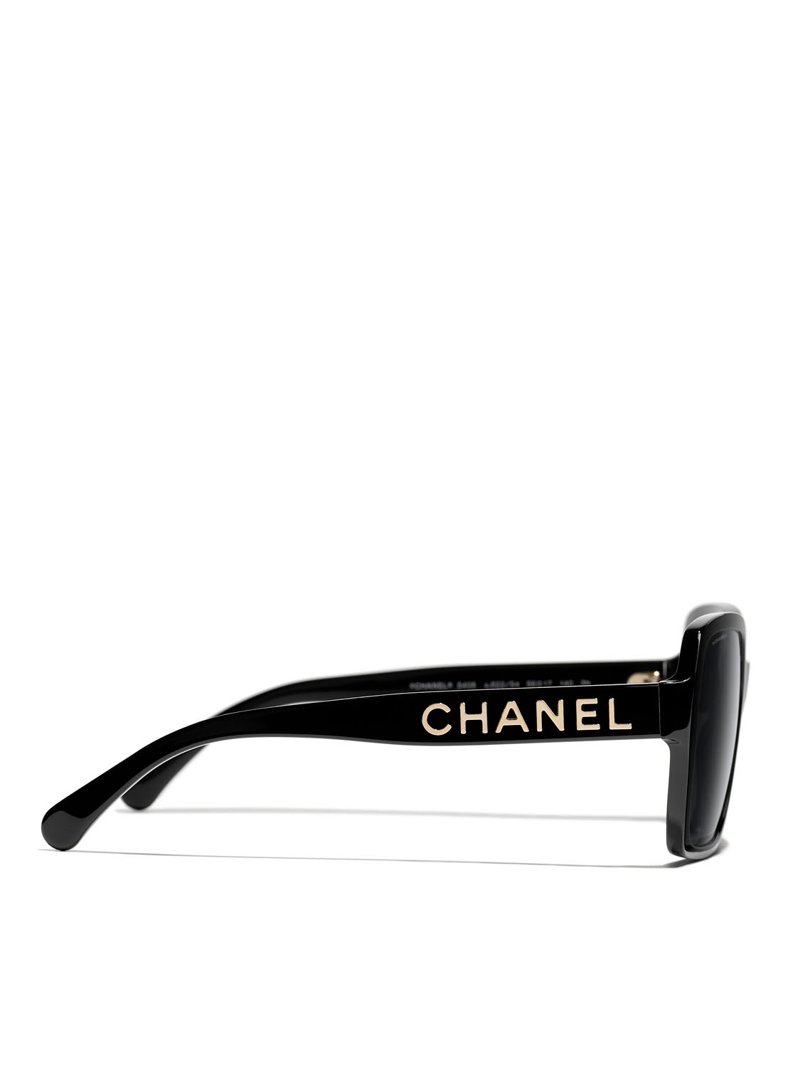 CHANEL VIERKANTE ZONNEBRIL - detail 2 zwart