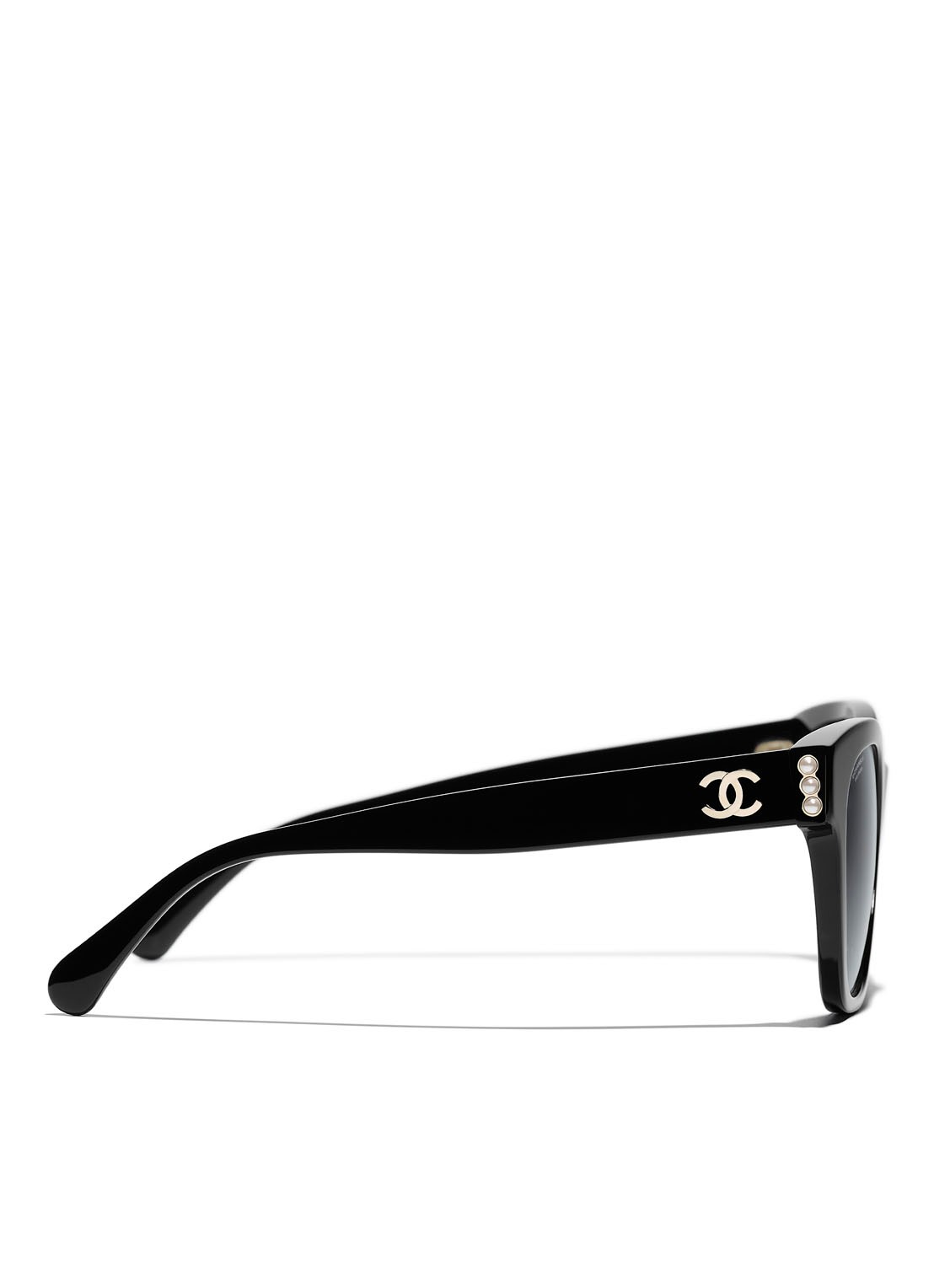 CHANEL VIERKANTE ZONNEBRIL - detail 2 zwart