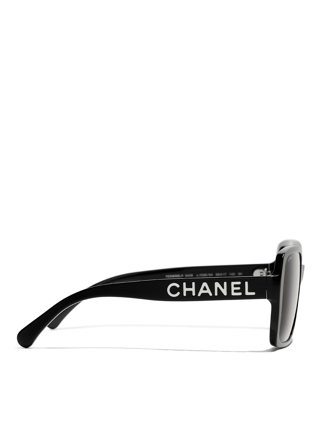 CHANEL VIERKANTE ZONNEBRIL - detail 3 zwart