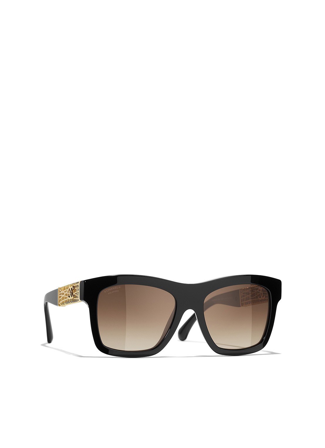 CHANEL VIERKANTE ZONNEBRIL - voorkant 4 zwart