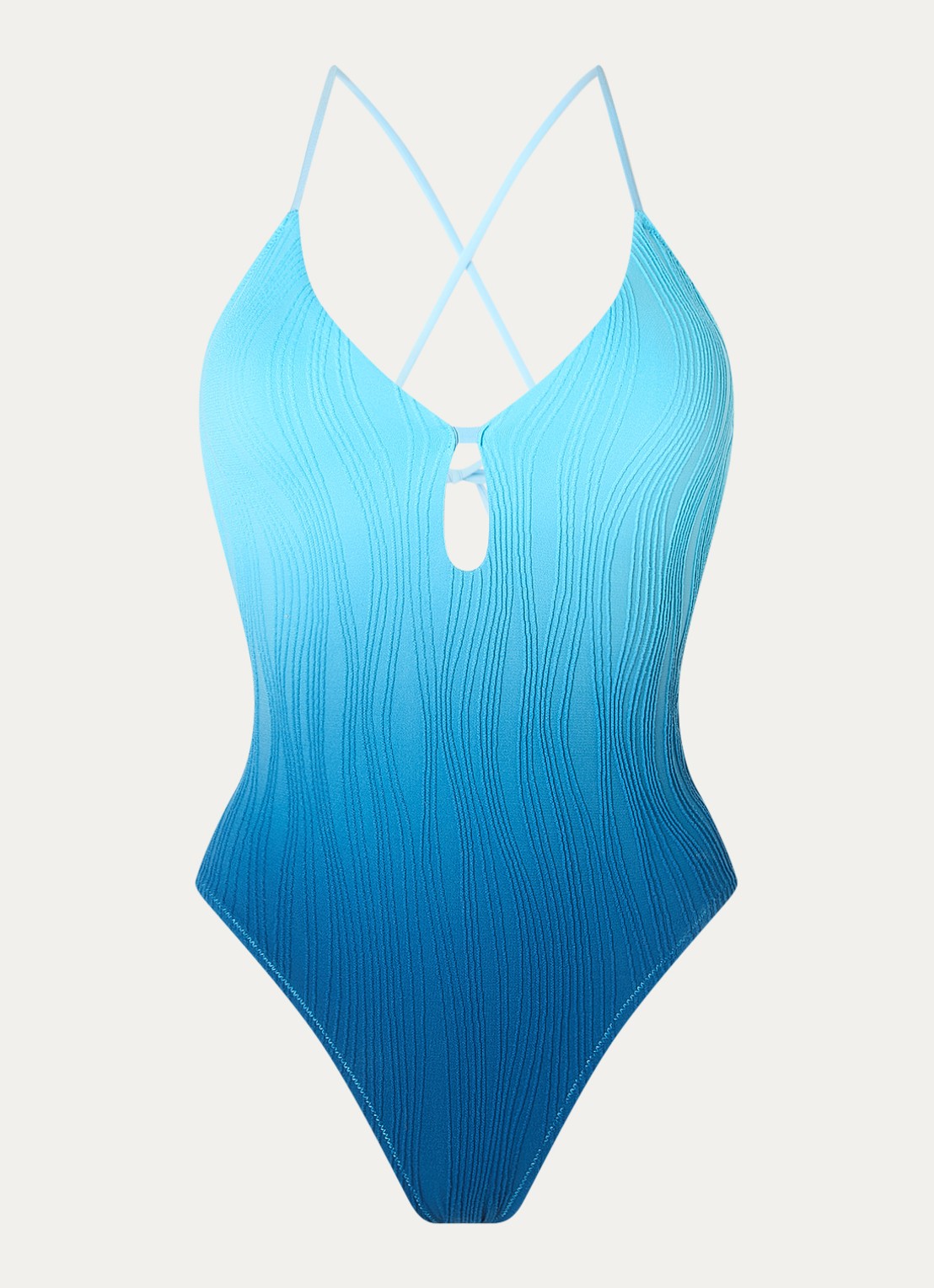 Chantelle Badpak met gekruiste banden  - voorkant 3 blauw