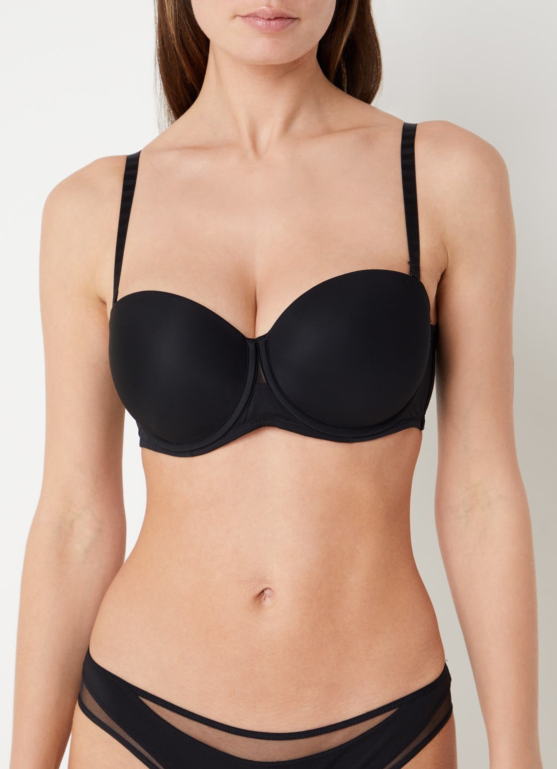 Chantelle Balconette bh met mesh - voorkant 2 zwart