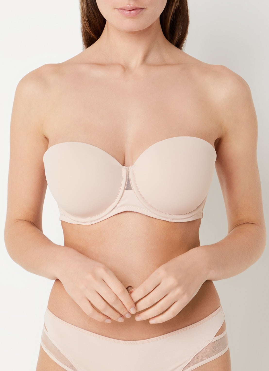 Chantelle Balconette bh met mesh - detail 5 beige