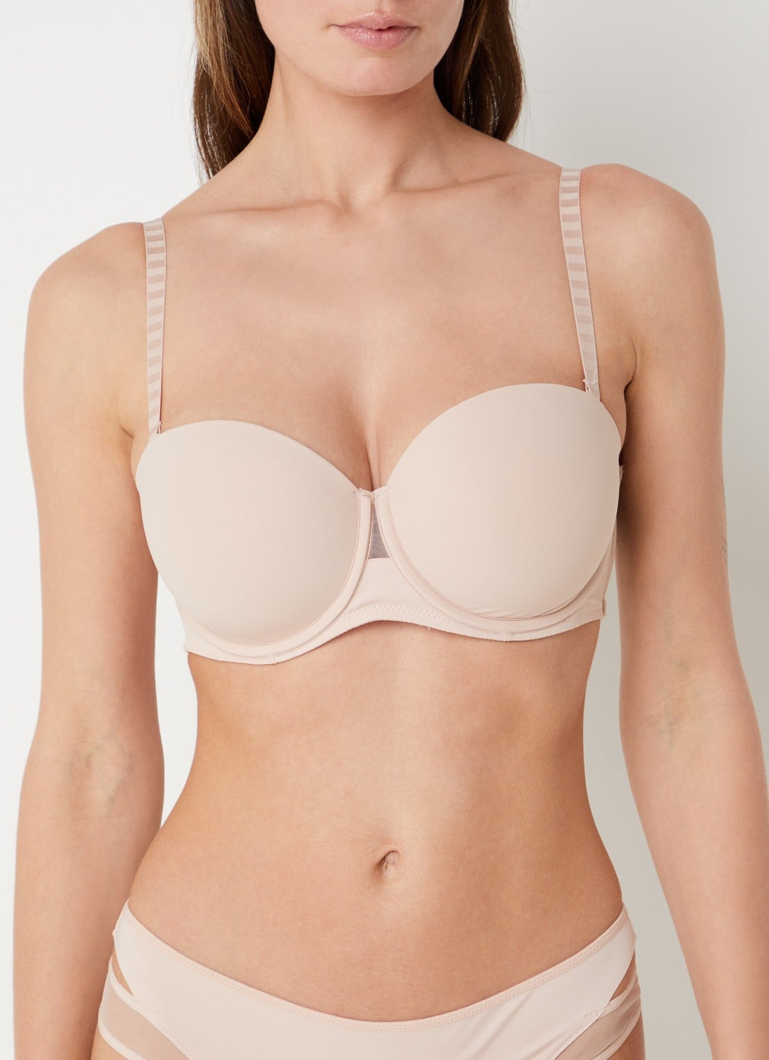 Chantelle Balconette bh met mesh - voorkant 2 beige