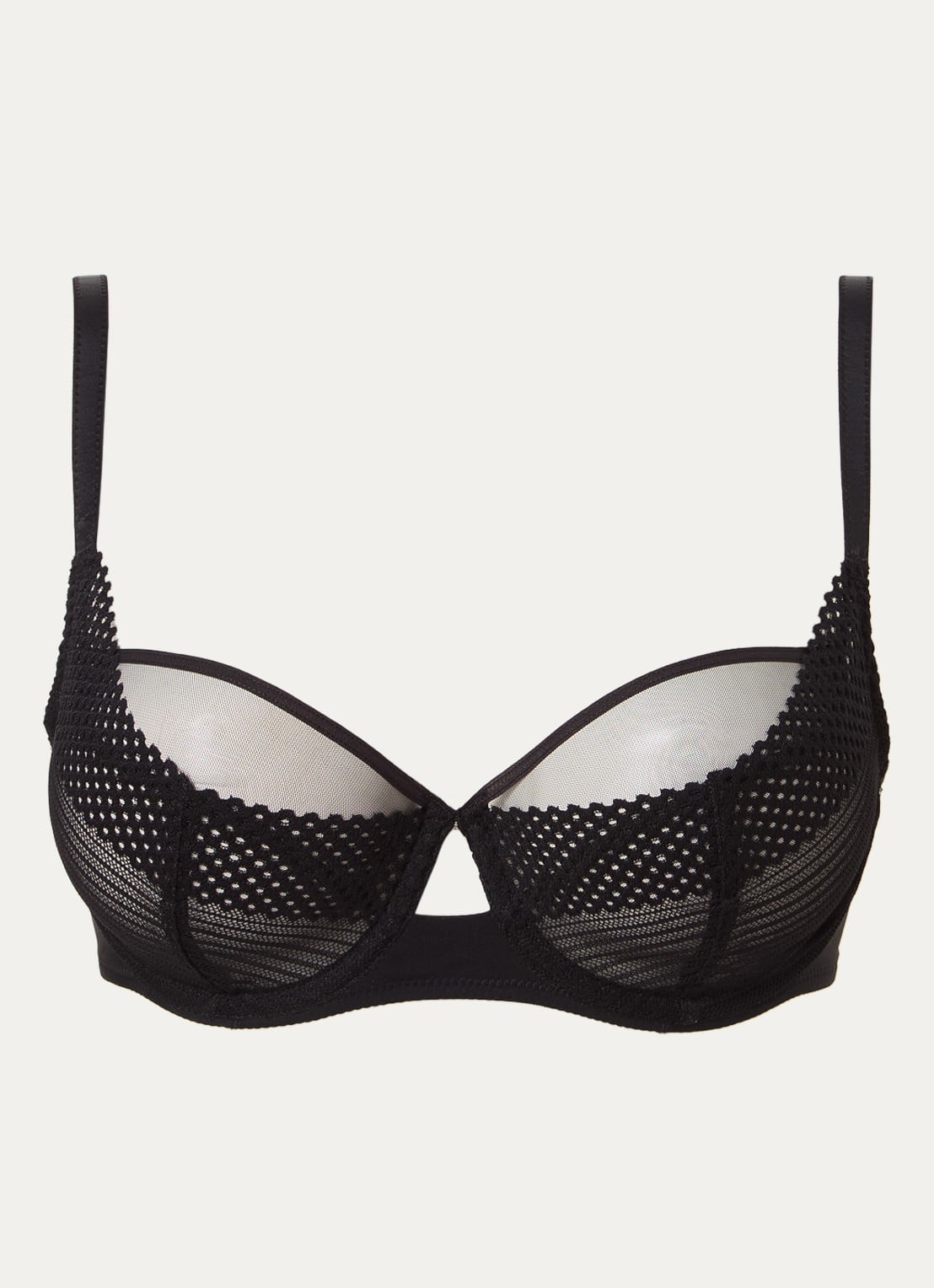 Chantelle Beugel bh met kant en mesh - voorkant 4 zwart