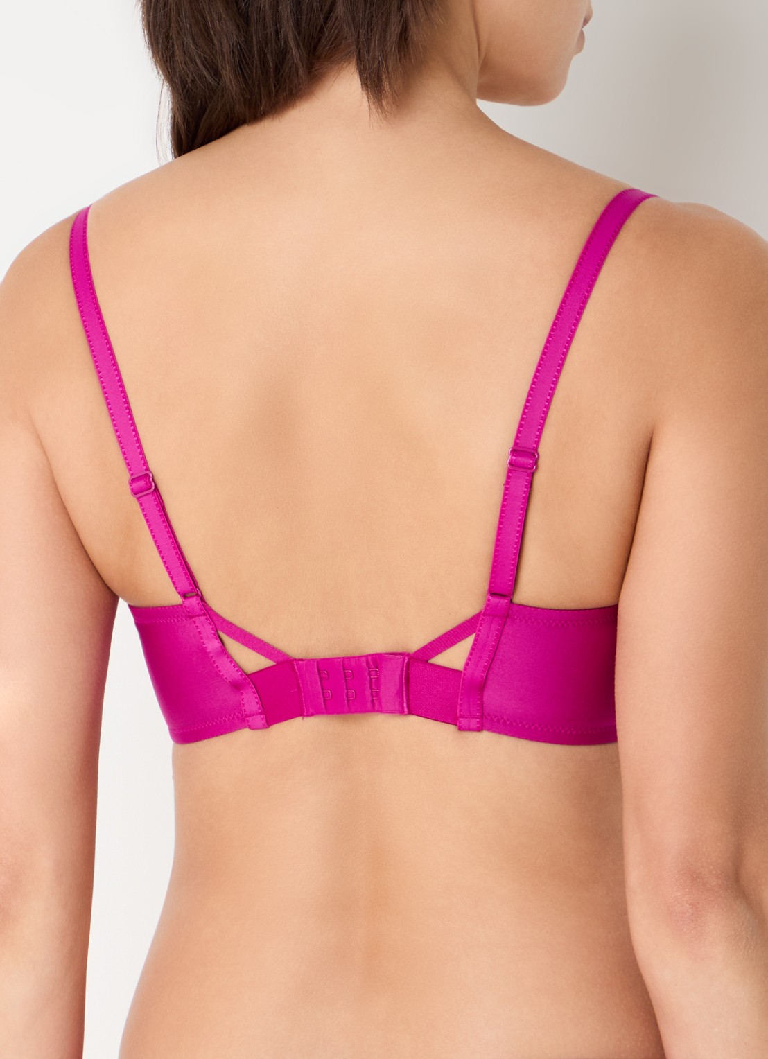 Chantelle Beugel bh met kant en mesh - achterkant 5 donkerroze