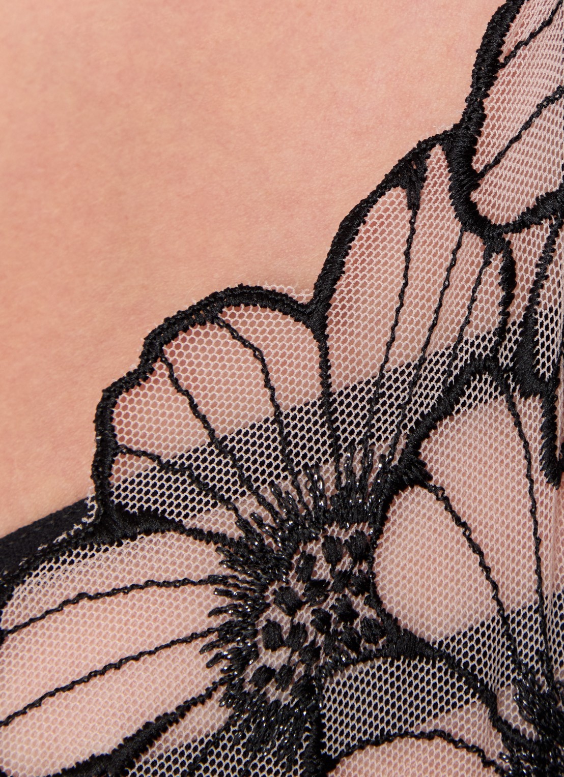 Chantelle Beugel bh van mesh met bloemborduring - detail 2 zwart