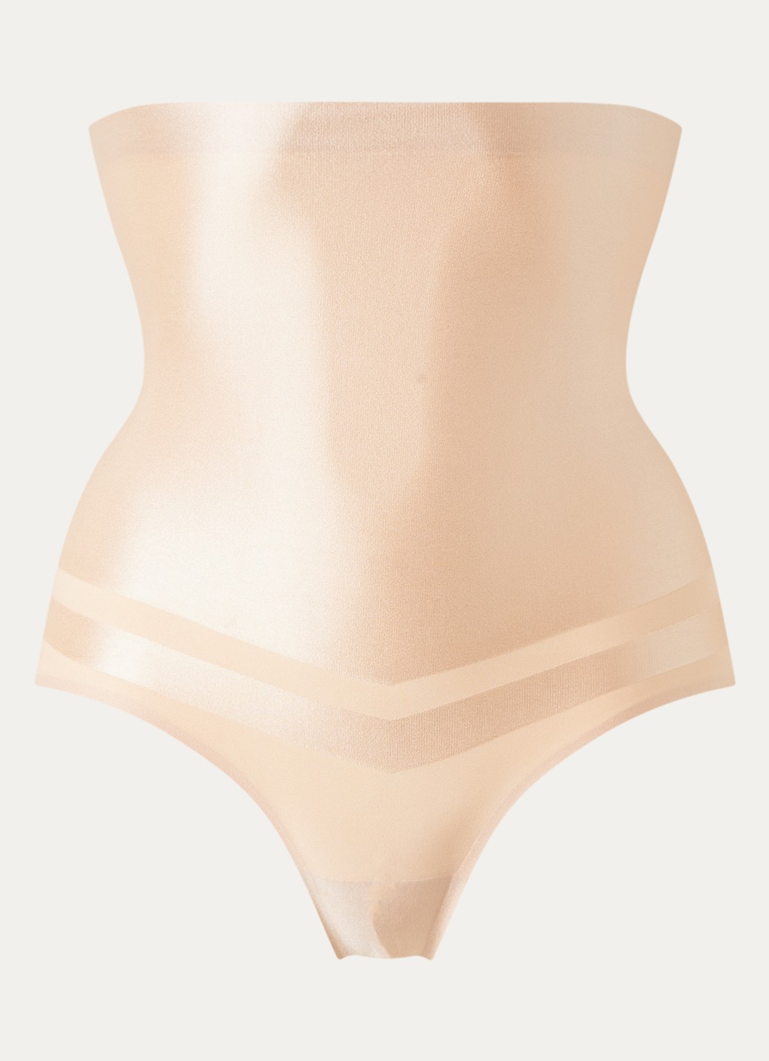 Chantelle Brilliant Shaping high waisted corrigerende slip met glanzende finish - voorkant creme