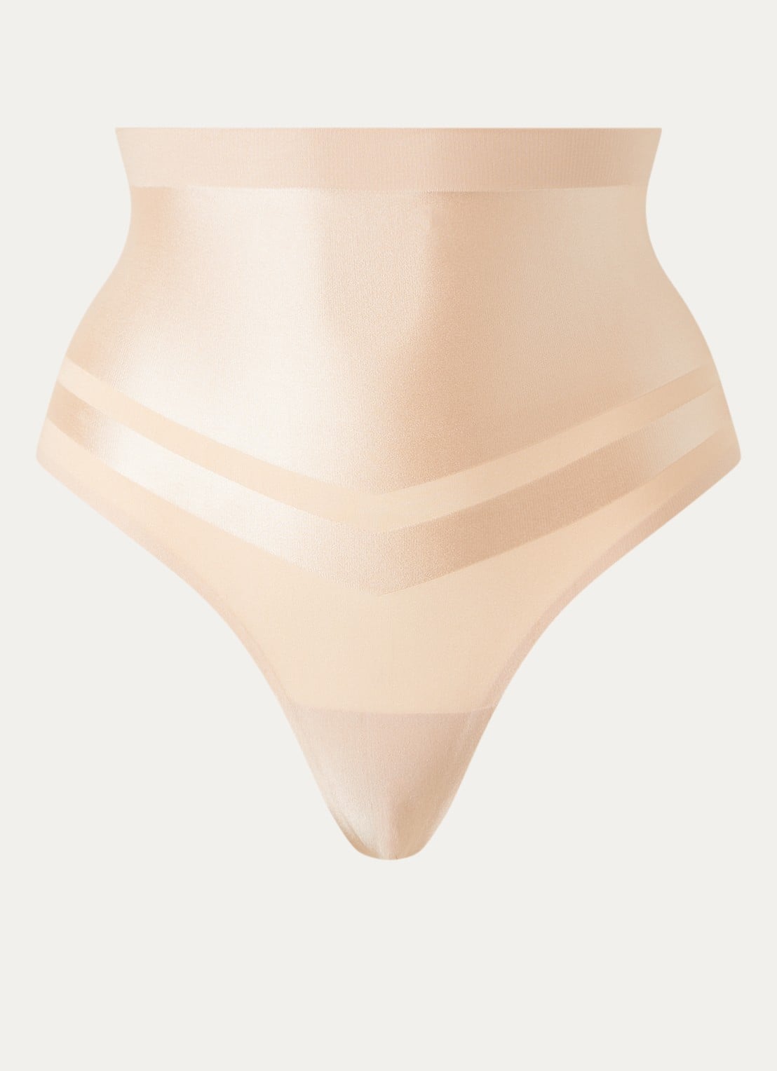 Chantelle Brilliant Shaping high waisted corrigerende string met glanzende finish - voorkant goud