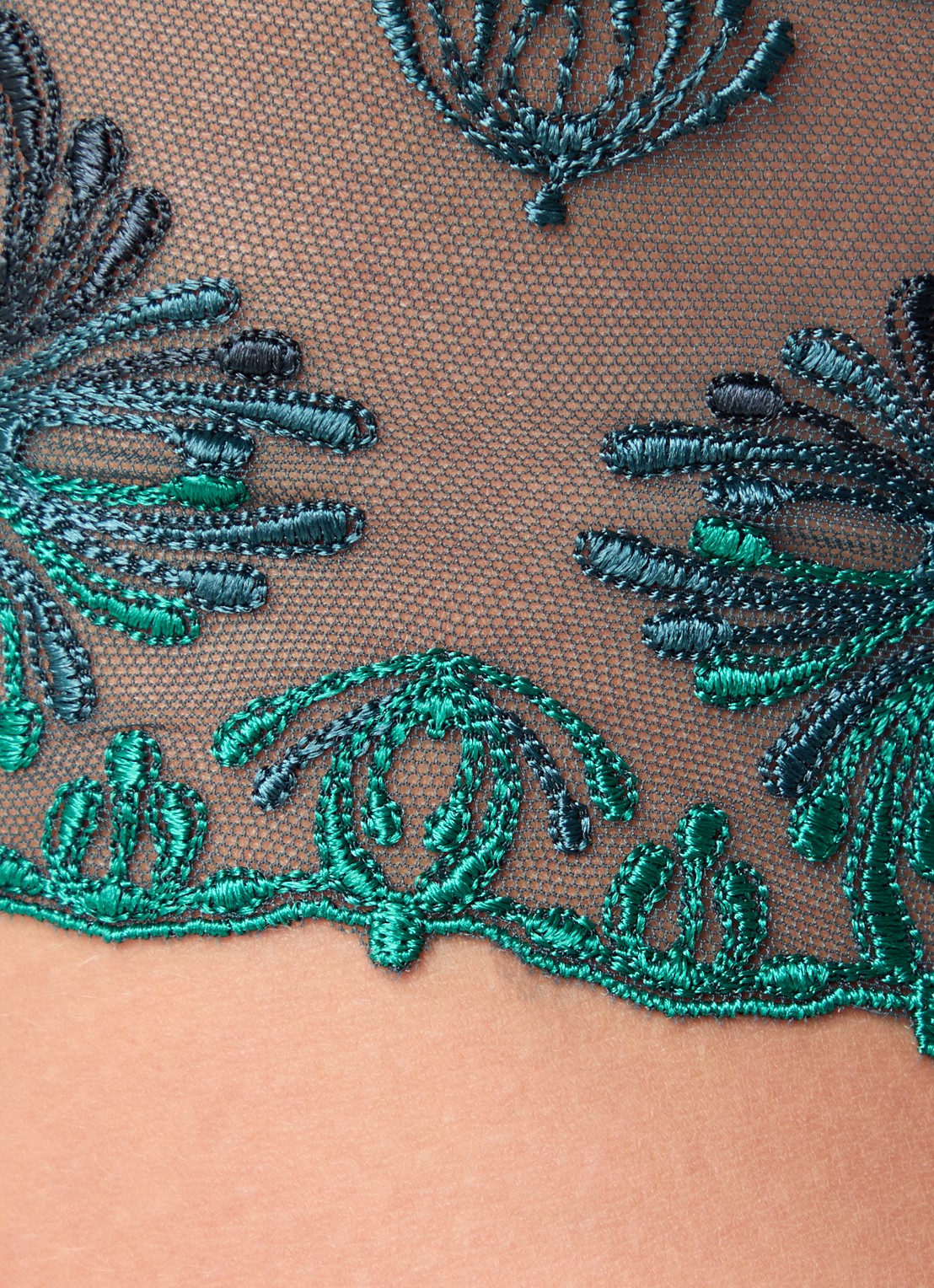 Chantelle Champs Elysees shorty van kant - detail 2 donkergroen
