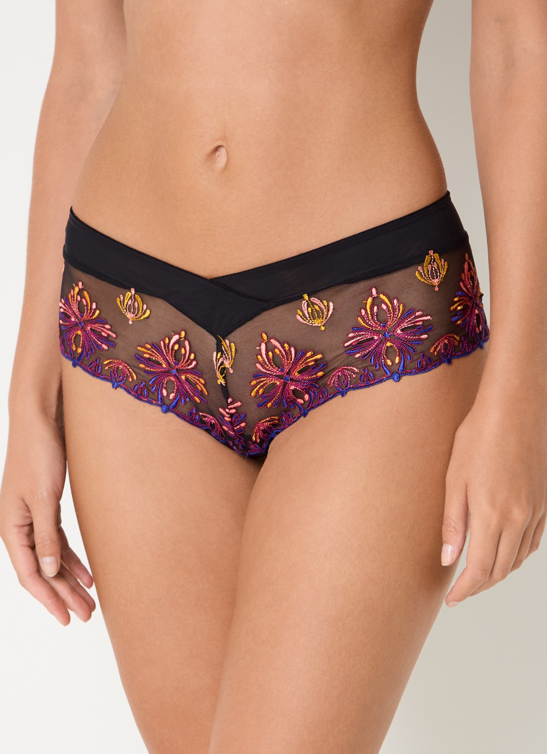 Chantelle Champs Elysees shorty van kant - detail zwart