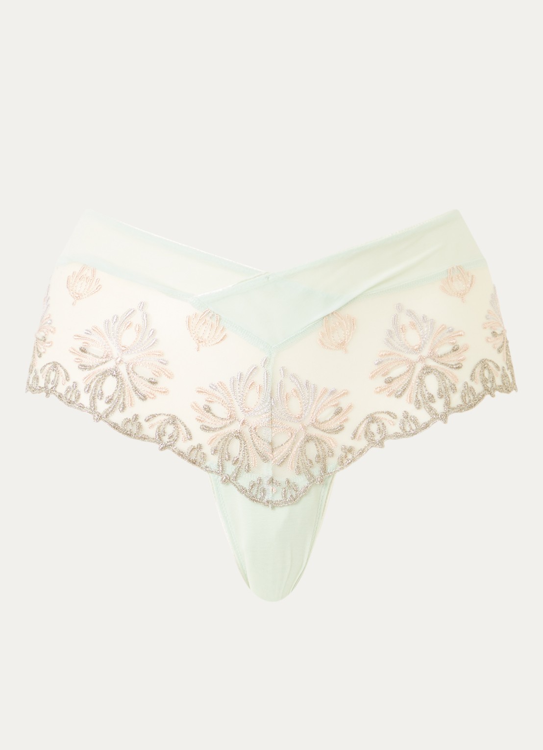 Chantelle Champs Elysees shorty van kant - voorkant lindegroen