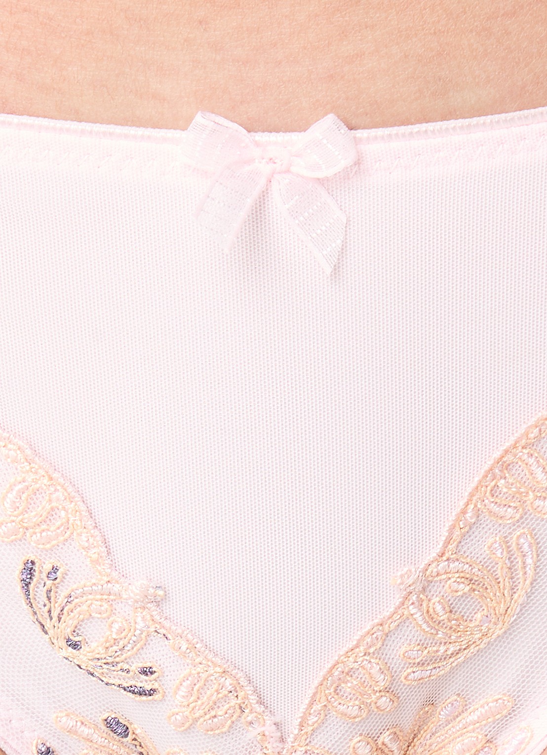 Chantelle Champs-Elysées slip met borduring - detail 2 zalmroze