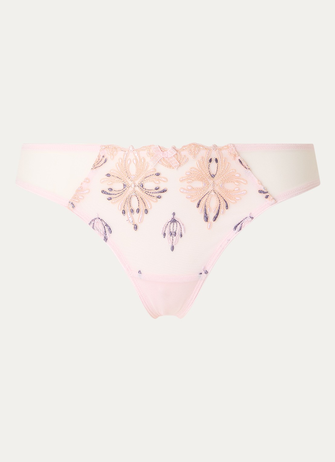 Chantelle Champs Elysees tanga van kant - voorkant 3 lichtroze