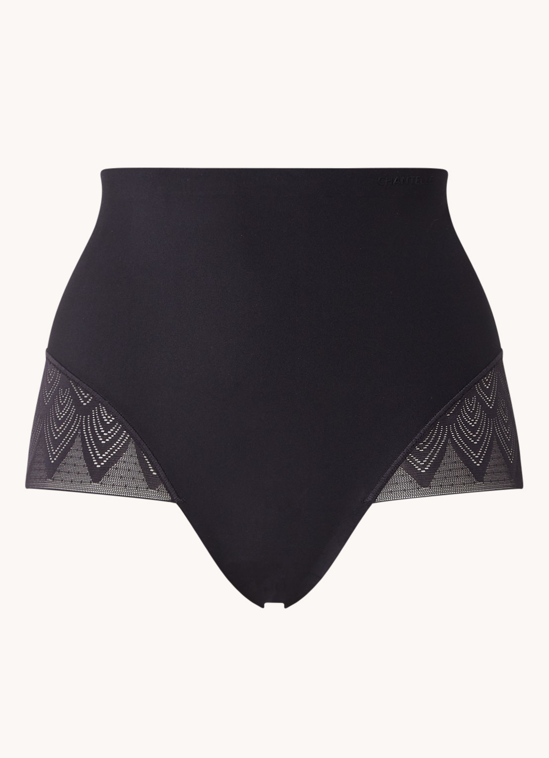Chantelle Corrigerende high waisted slip met kant - voorkant zwart