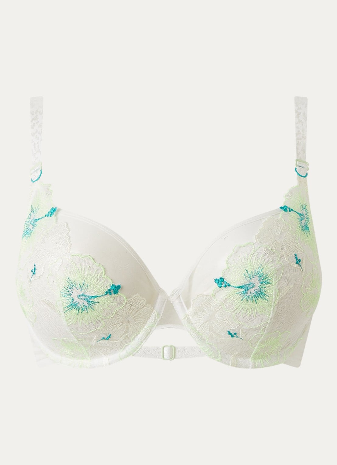 Chantelle Daydream beugel bh van mesh met overlay van kant - voorkant 4 gebroken wit
