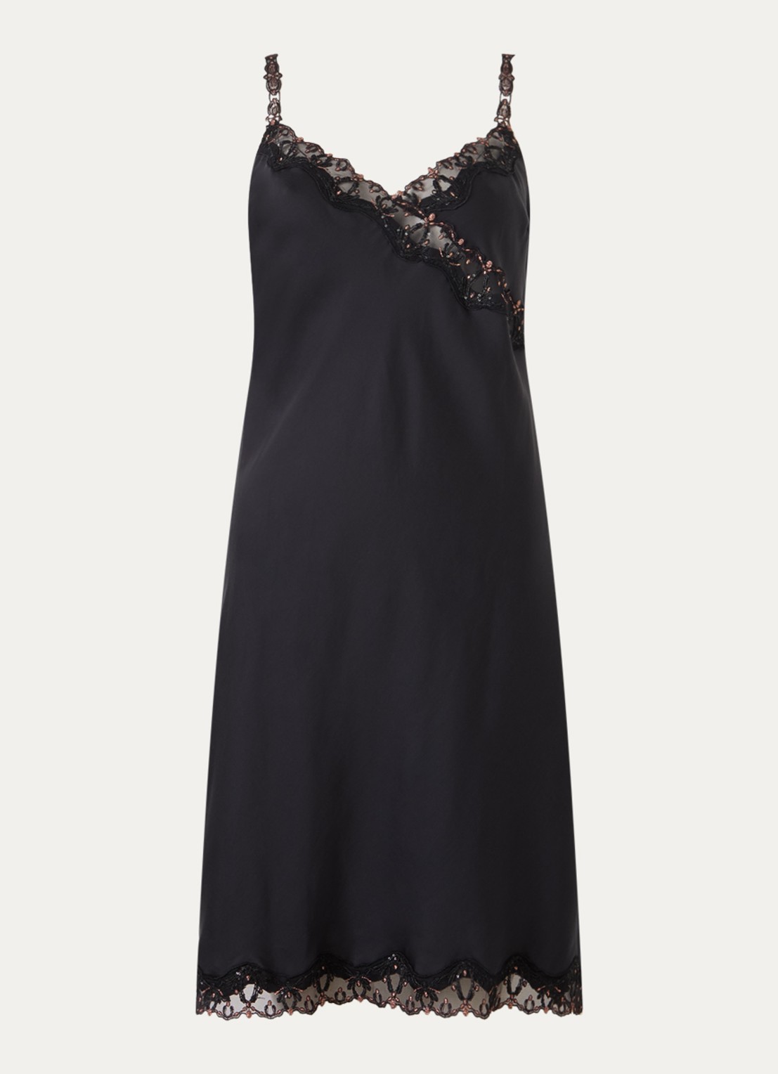 Chantelle Delige slipdress met lurex - voorkant zwart