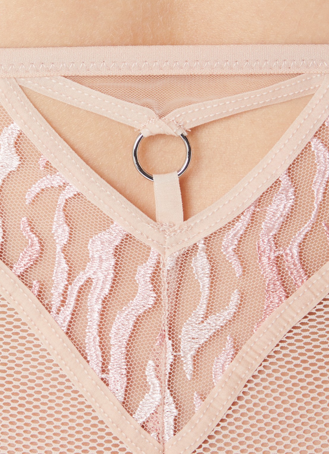 Chantelle Electra high waisted tanga met mesh - detail 5 oudroze