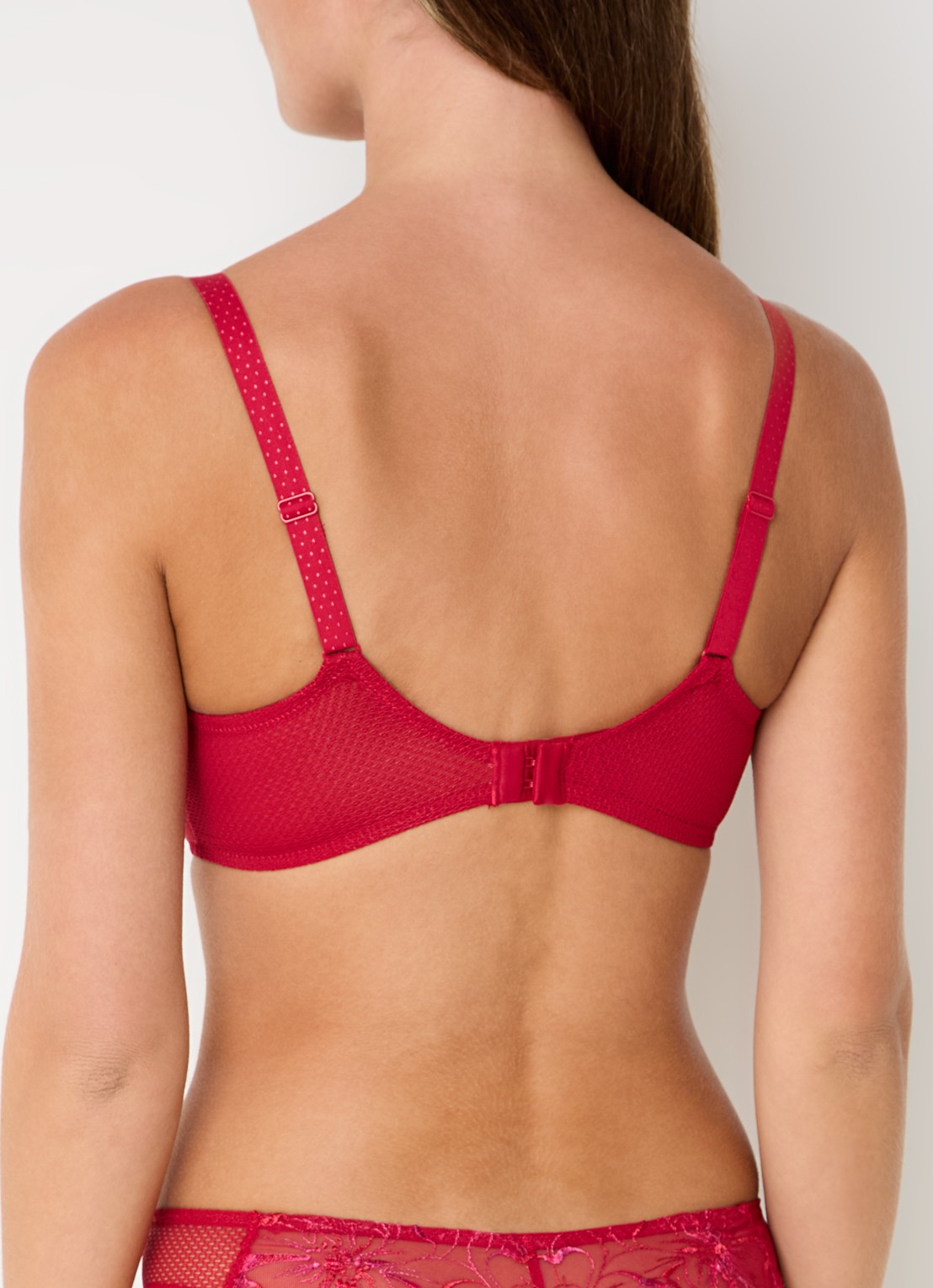 Chantelle Fleurs balconette bh van kant - achterkant 5 rood